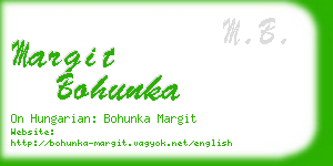 margit bohunka business card